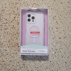 West & Arrow iPhone 15 Pro Max Case Magsafe Purple & White Protective Phone Case